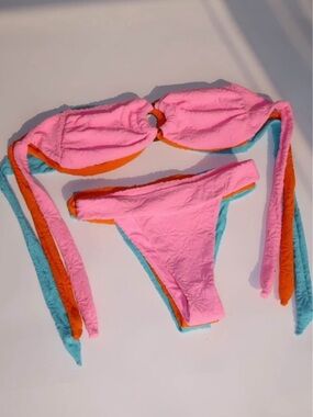 NWT Pink Textured Ring Bikini